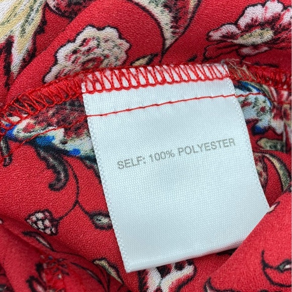 Rose & Olive Romantic Oversized Red Floral Blouse- Medium - Picture 4 of 5